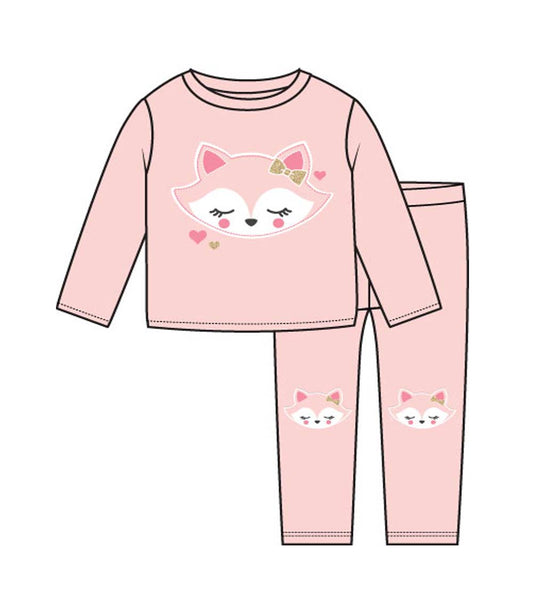 GIRLS PINK Fox Applique Crew Neck Jogset W Kneehits-8737502