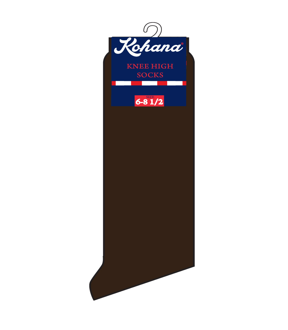 Knee High Socks Brown - Size:  4-6 1/2 - 90413