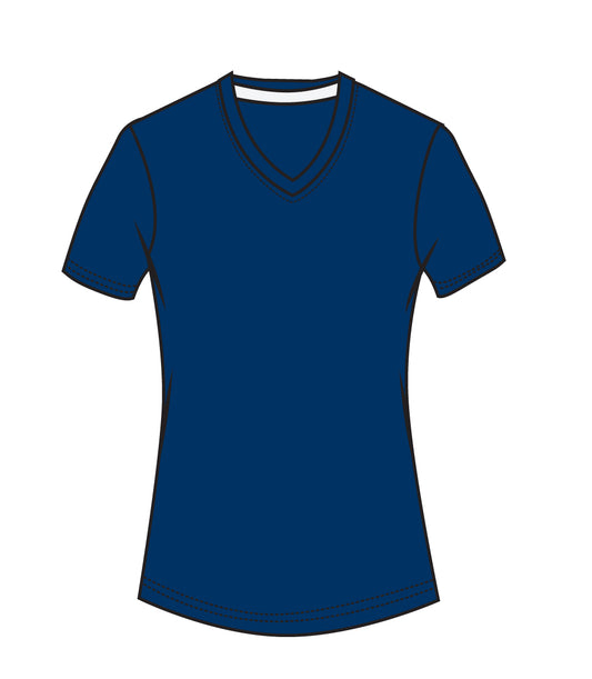 Ladies V-Neck Performance Navy - 9217609