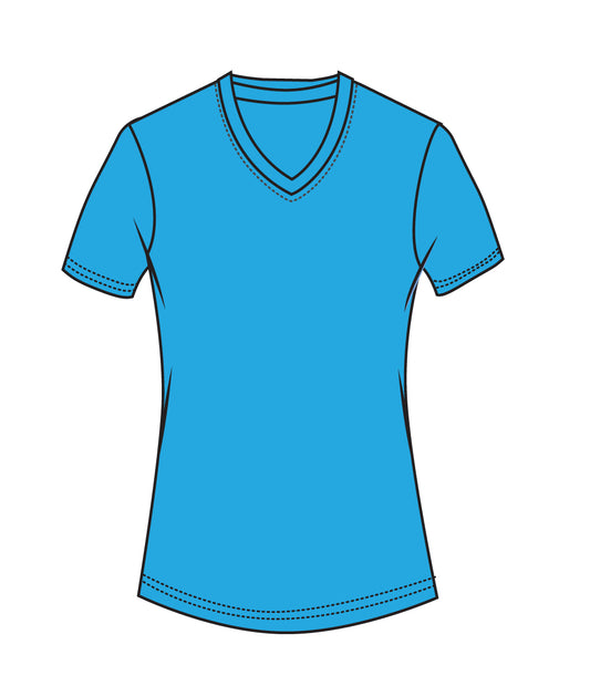 Ladies V-Neck Performance Turquoise - 9238909