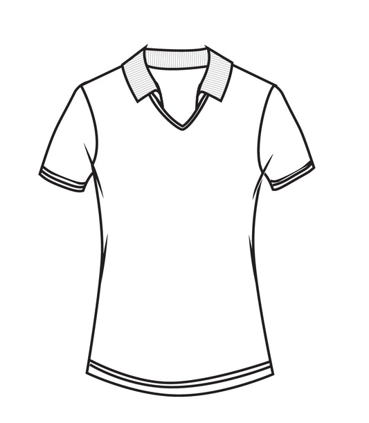 Ladies V-Neck with Collar Performance Polo White - 9266009