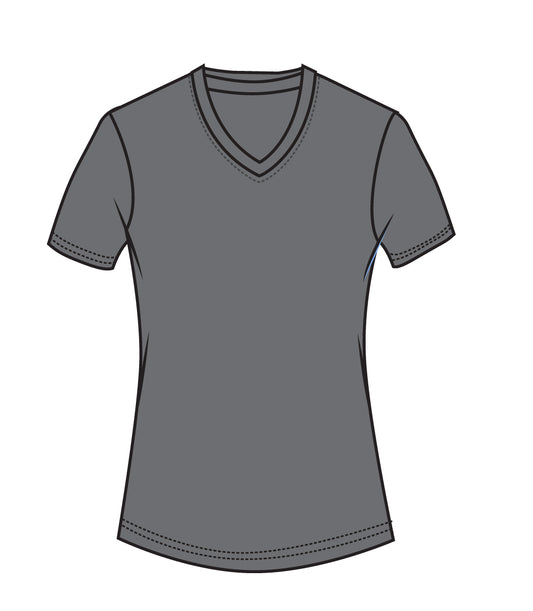 Ladies V-Neck Performance Charcoal - 9271709