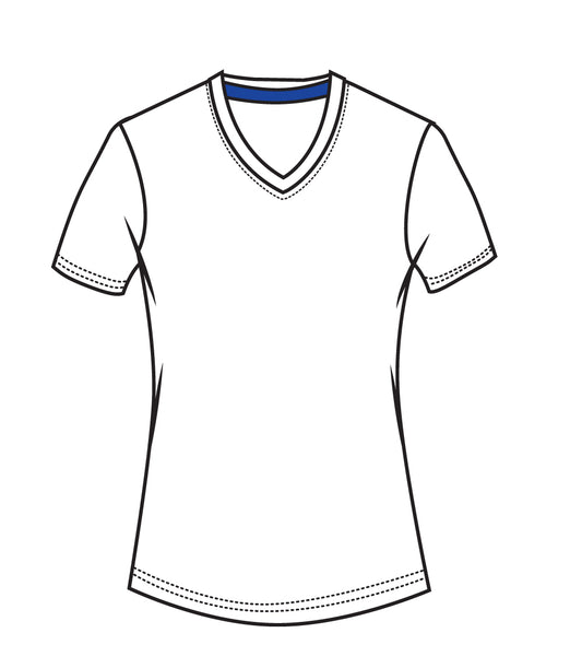Ladies V-Neck Performance White - 9278609