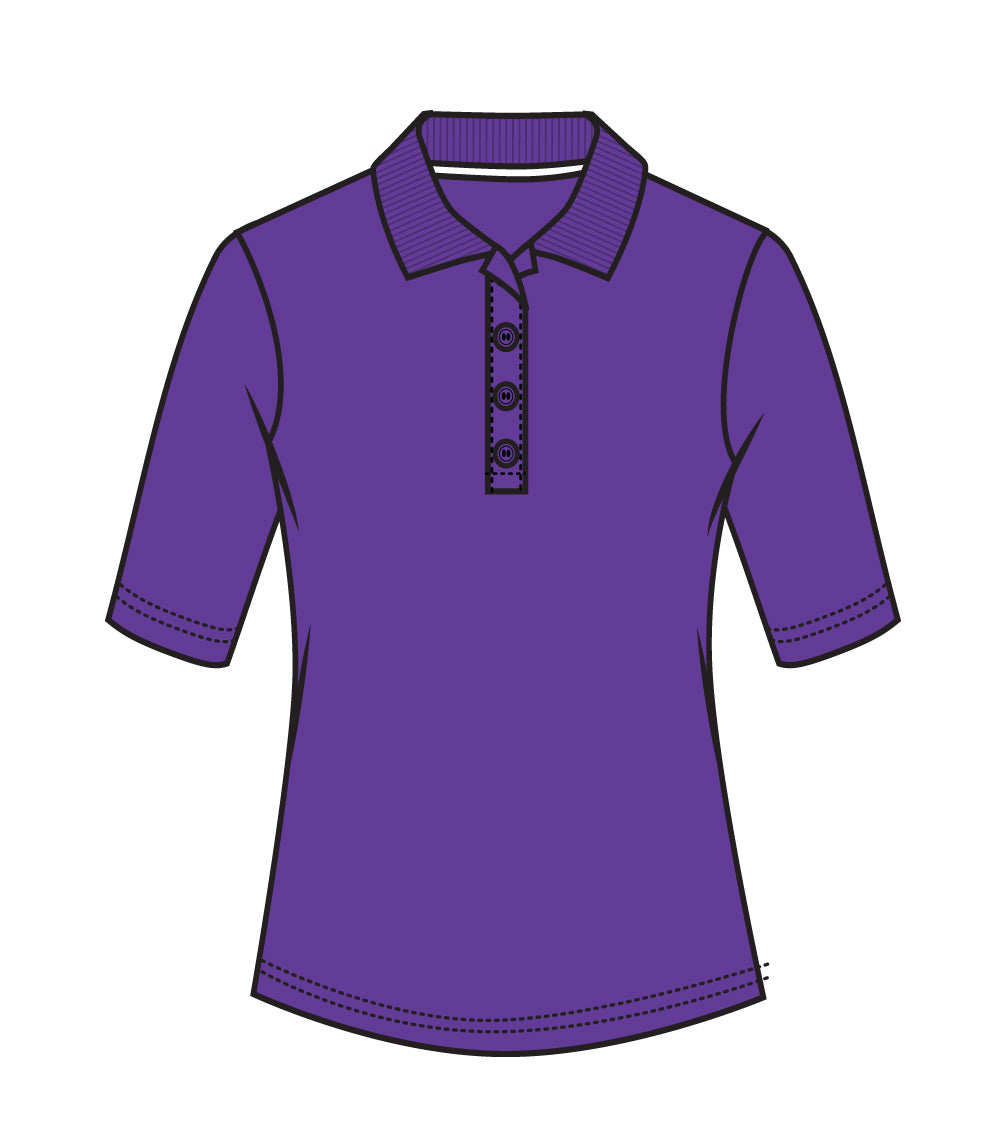 Ladies 3/4 Sleeve Performance Polo Purple - 9388209