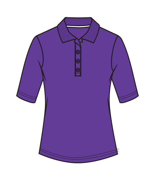 Ladies 3/4 Sleeve Performance Polo Purple - 9388209