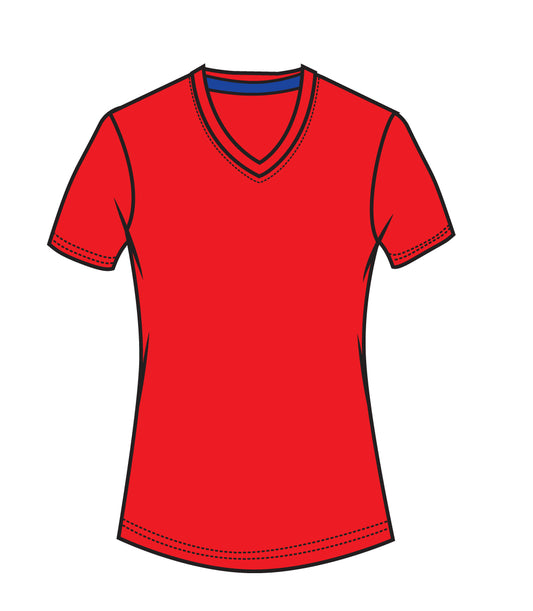 Ladies V-Neck Performance Red - 9245809