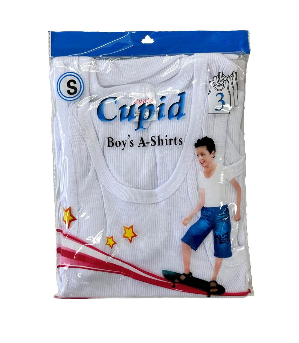 Cupid Boy's A-Shirt - 3pk white - BT3013