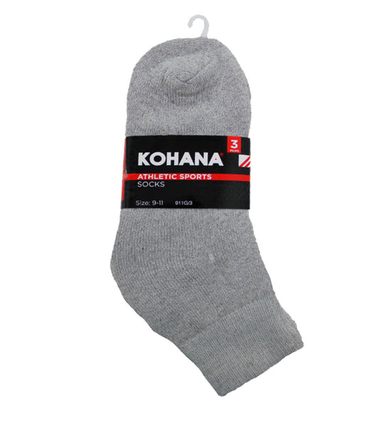 Socks - 10-13 Grey Ankle Sport Socks