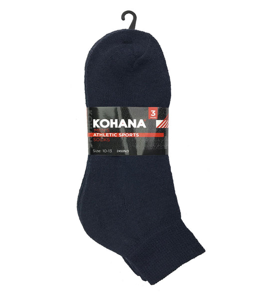 Socks - 10-13 Navy Ankle Sport Socks