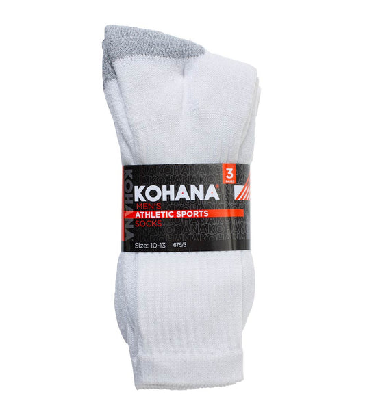 Socks - 10-13 White Grey H&T Crew Socks