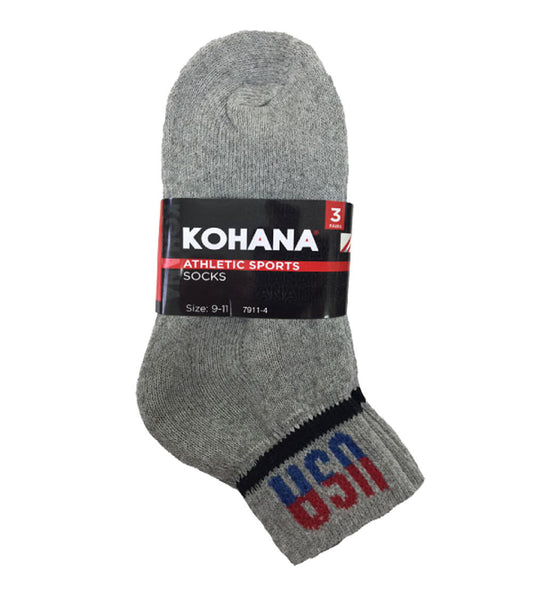 Socks - 6-8 1/2 Grey Ankle Sport Socks