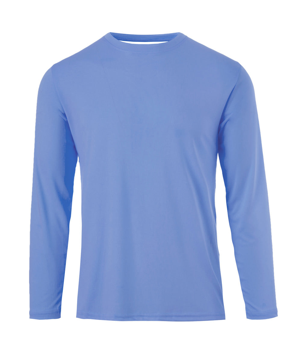 Men Closed Mesh L/S Crew Neck Caroline Blue - 7690109