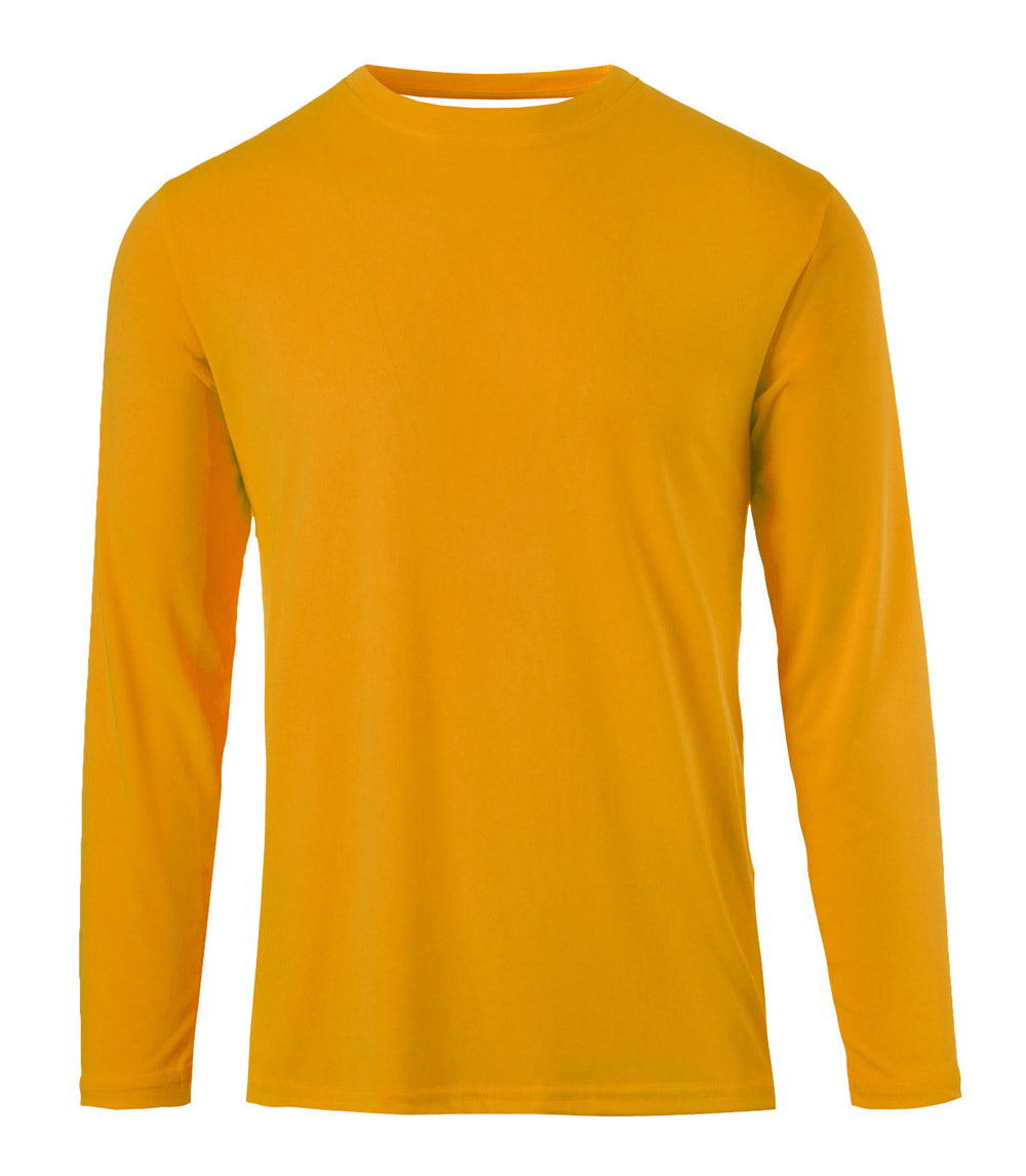 Men Closed Mesh L/S Crew Neck Gold  - 7690309