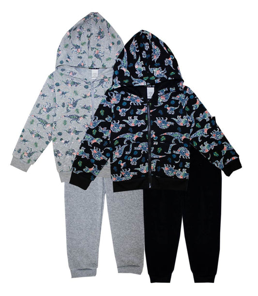 S1OPE Dino All Over Print Zip Front Jogset-8149704
