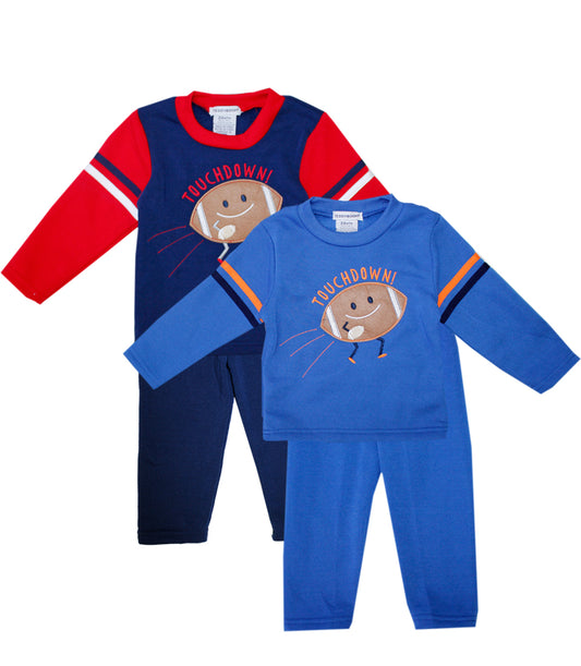 TEDDY BOOM Newborn Touchdown! 2 pc Crew Neck Fleece-8206900