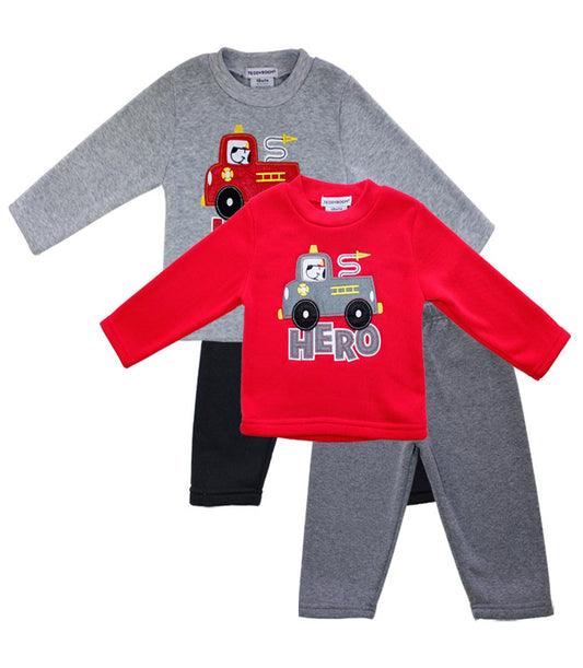 TEDDY BOOM Fire Truck Crew Neck Fleece Set-8243901