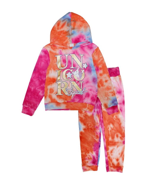 GIRLS PINK Printed Unicorn Foil Jogset-8609804