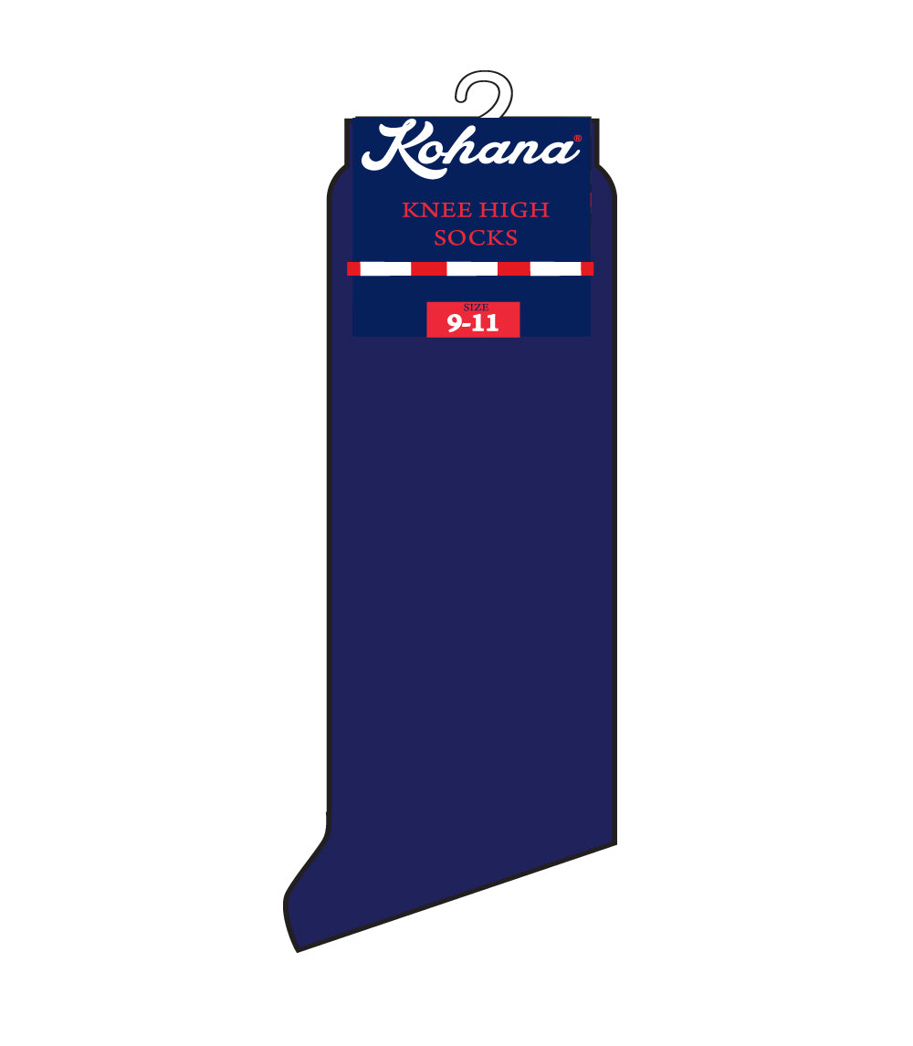 Knee High Socks Navy - Size:  6-8 1/2 - 90314