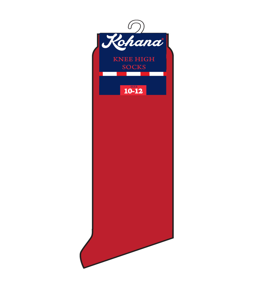 Knee High Socks Red - Size: 9-11 - 90915