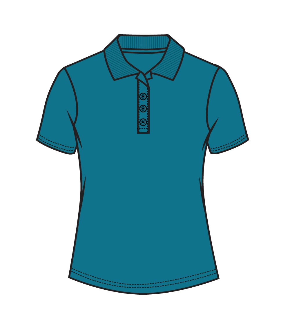 Ladies Closed Mesh Performance Polo Teal - 9103309