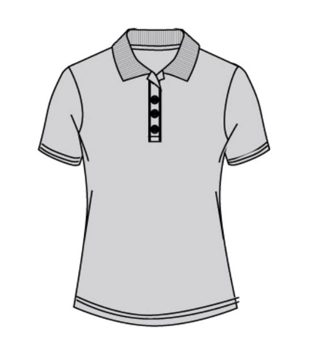 Ladies Closed Mesh Performance Polo Light Charcoal - 9133409