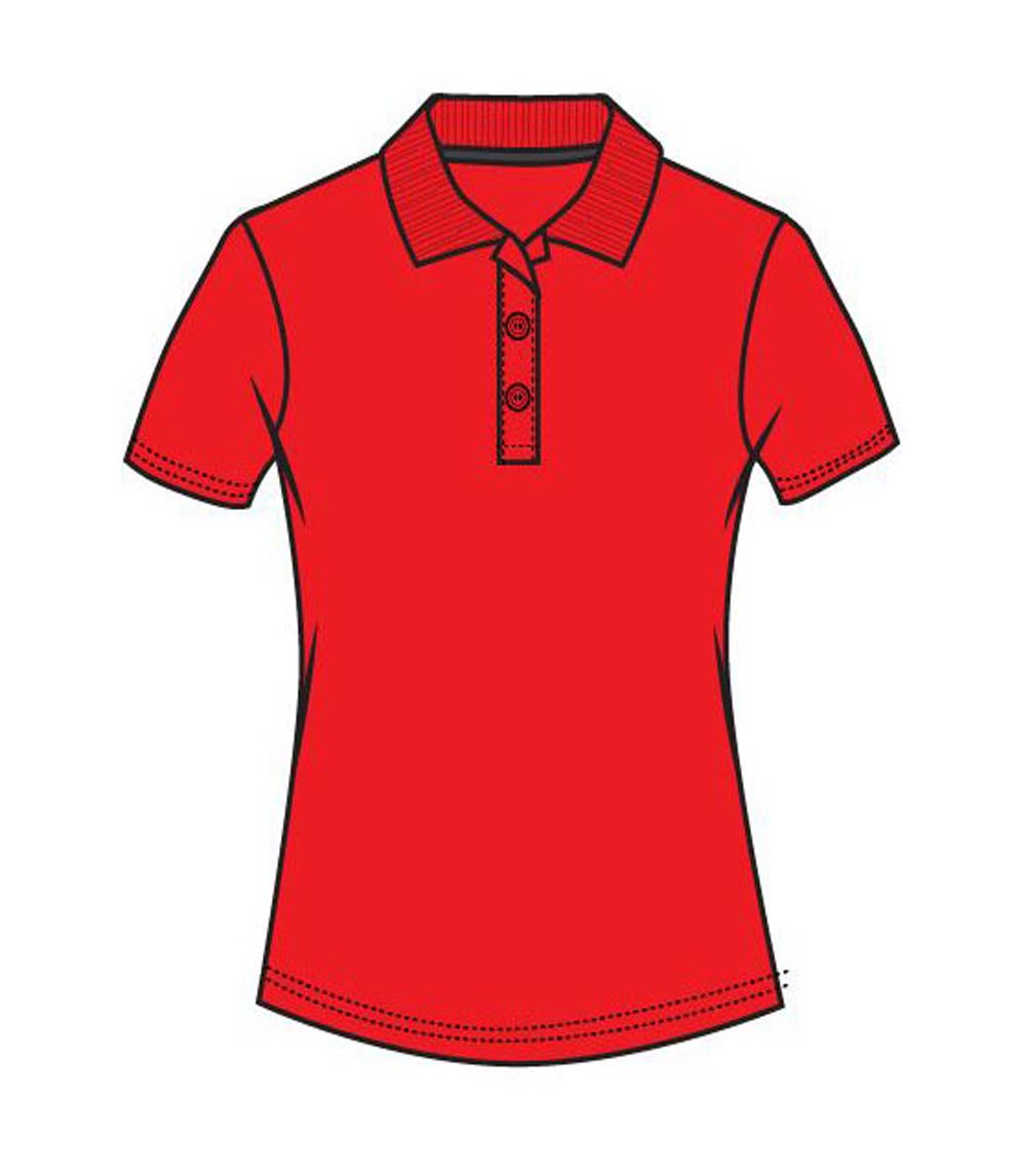 Ladies Closed Mesh Performance Polo Red - 9165909