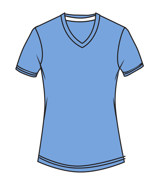V Neck Performance Caroline Blue - Hemisphere Worldwide Sales Inc