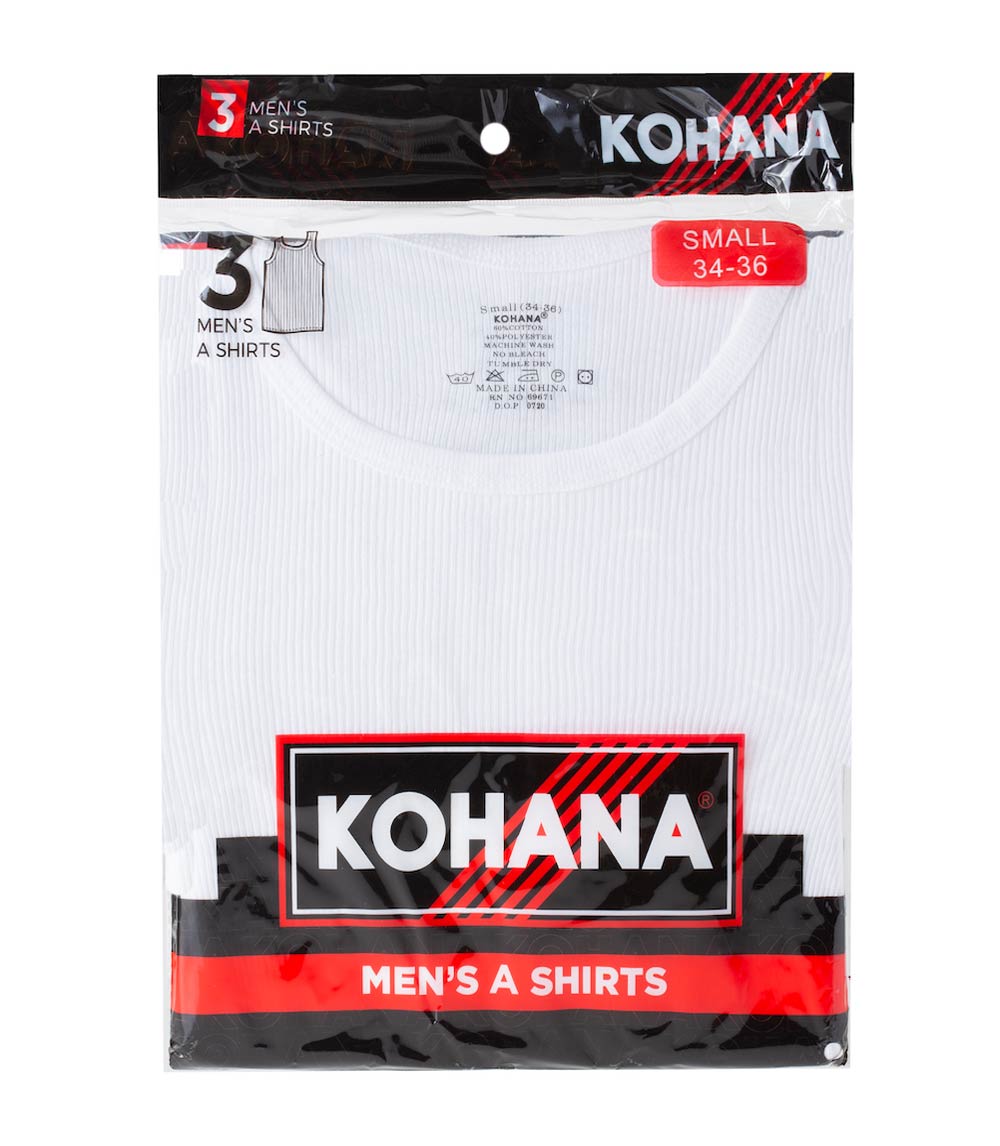 Men's A-Shirt - 3pk White - 92501