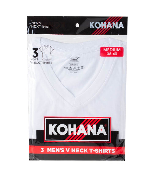 Men's V-Neck T-Shirt -  3pk White - 92525