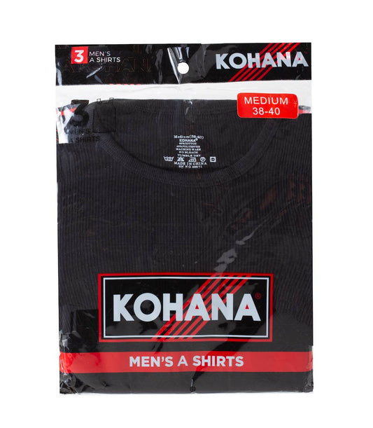 Men's A-Shirt - 3pk Black Minimum 6 Dozen - 92605