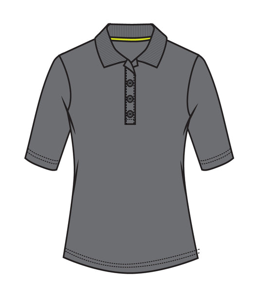 Ladies 3/4 Sleeve Performance Polo Charcoal - 9308309