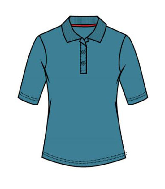 Ladies 3/4 Sleeve Performance Polo Teal - 9372009